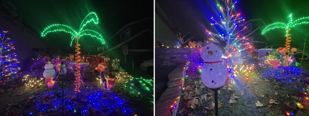 Alameda Post - Bear's-Eye View of Alameda for December 10, 2023. Lighted holiday decorations