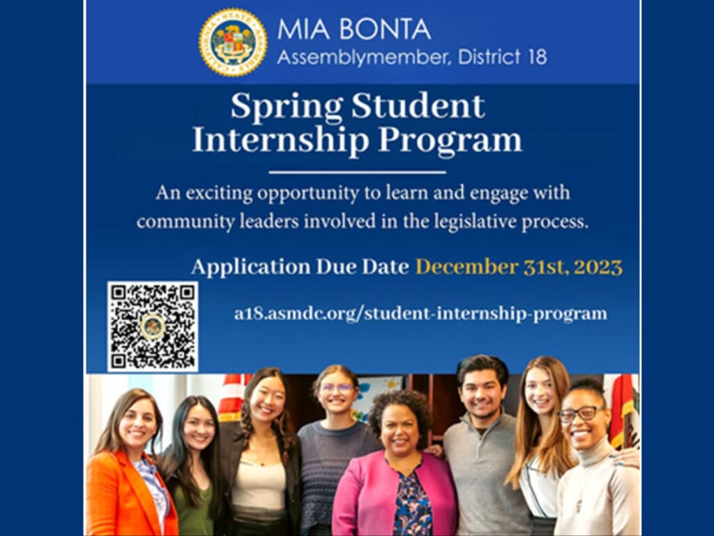 Alameda Post - the poster for the Mia Bonta Spring Student Internship Program for 2024
