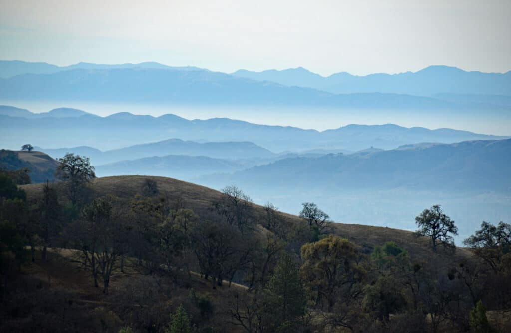 Alameda Post - scenic landscape ridges and hills in the morning mist