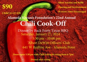 Alameda Post - the poster for the Kiwanis Club 22nd Chili Cookoff