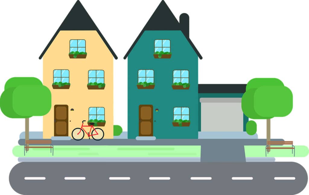 Alameda Post - a graphic of homes in a subdivision