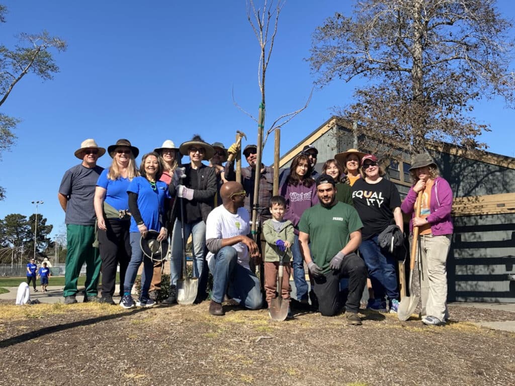 Alameda post - a group photo of people who planted trees in Leydecker Park