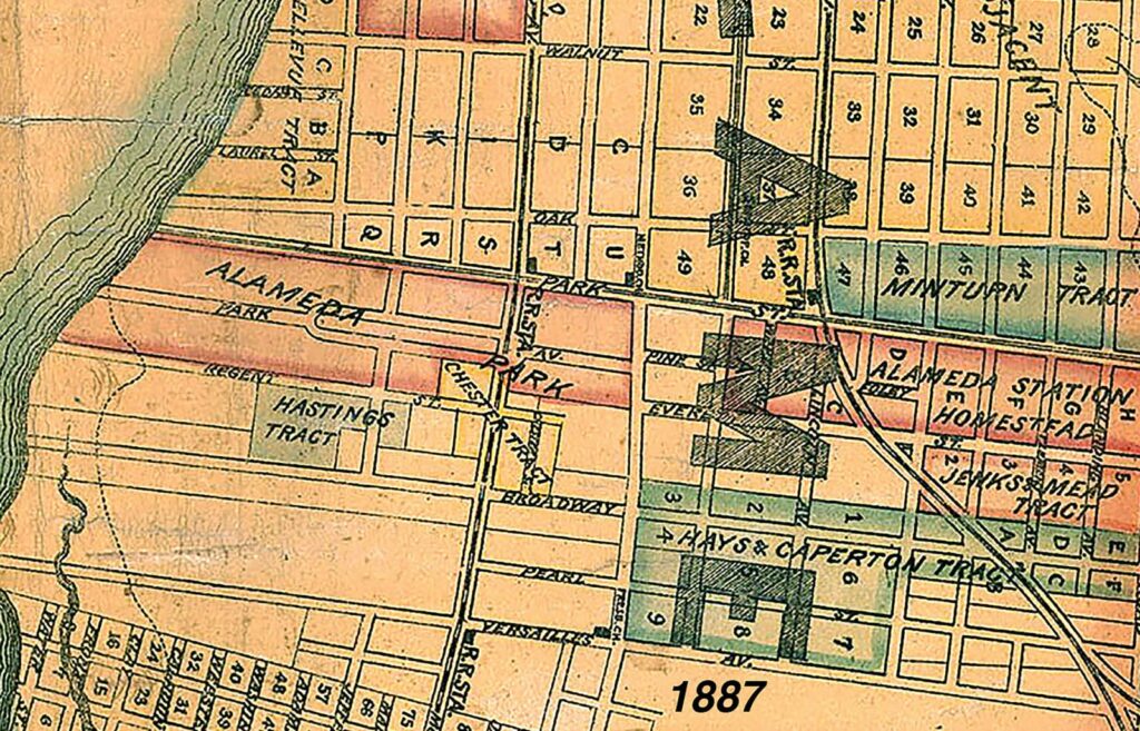 Alameda Post - a historic map of Alameda, including Park Street