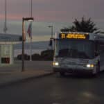 Alameda Post - an AC transit bus at a bus stop
