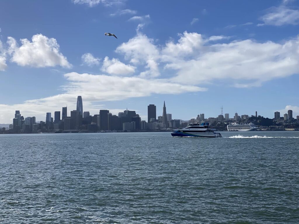 Alameda Post - the SF Bay Ferry in front of San Francisco