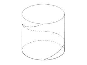Alameda Post - an image of a cylinder with a dotted line spiraling up the cylinder.