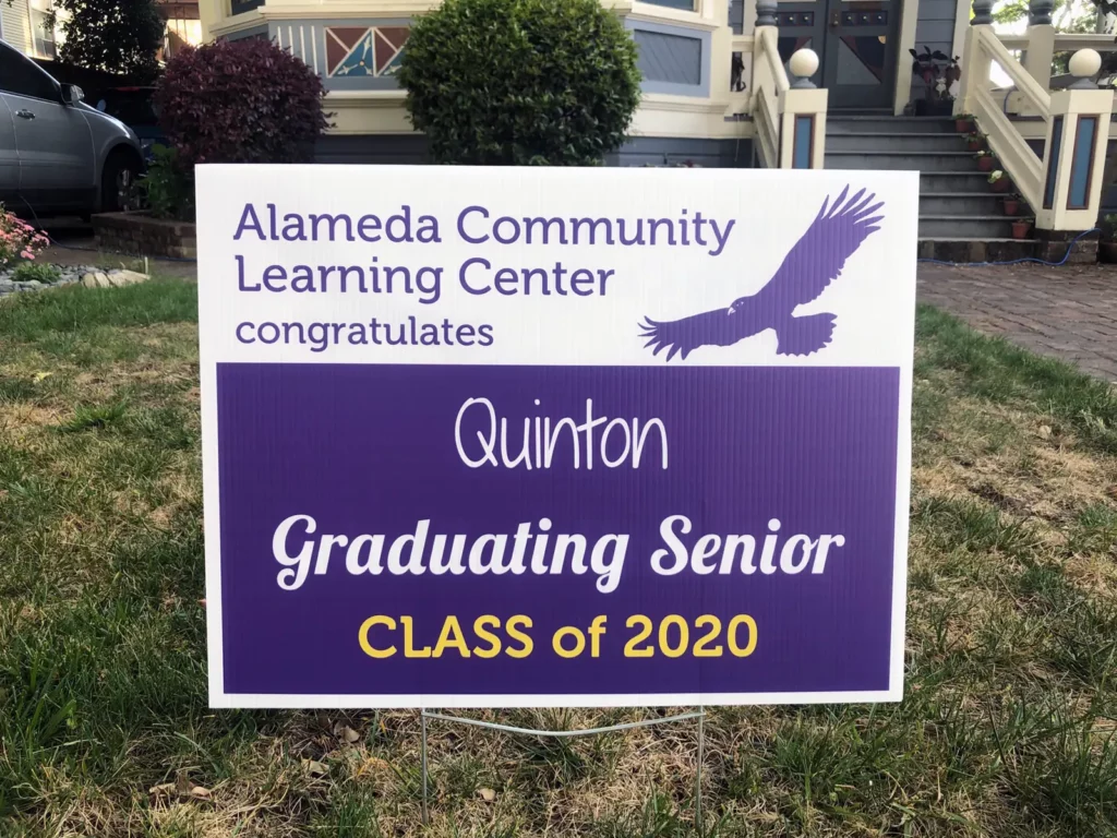 Alameda Post - celebratory sign for a senior who graduated in 2020