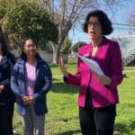 Alameda Post - Mayor Ashcraft speaks at the new pergola at Dignity Commons