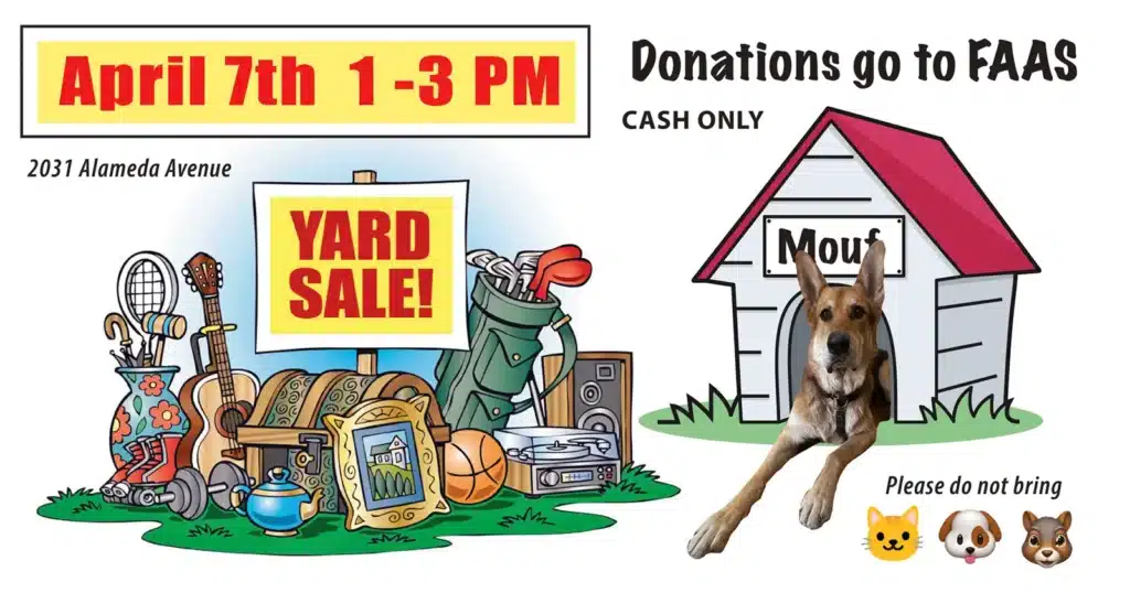 Alameda Post - Mouf's yardsale to benefit FAAS's Starfish fund.