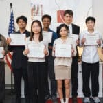 Alameda Post - Winners of the 2024 Alameda Chamber Foundation Scholarship awards. Left to right: Siyena Hines, Sean Lee Phu, Ziqing Zhen, Samual Yonas, Caitlin Tran, Mateo Delgado, Allen Liao, and Kathy Le. Photo © Maurice Ramirez