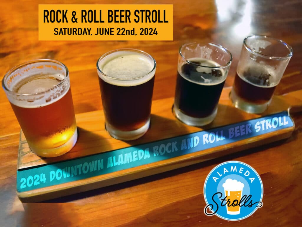 Alameda Post - a poster for the 2024 Rock & Roll Beer Stroll