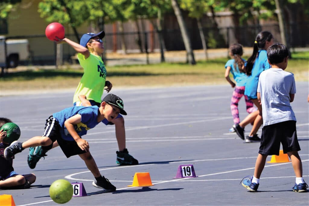 Alameda Post - Kids playing dodgeball. 