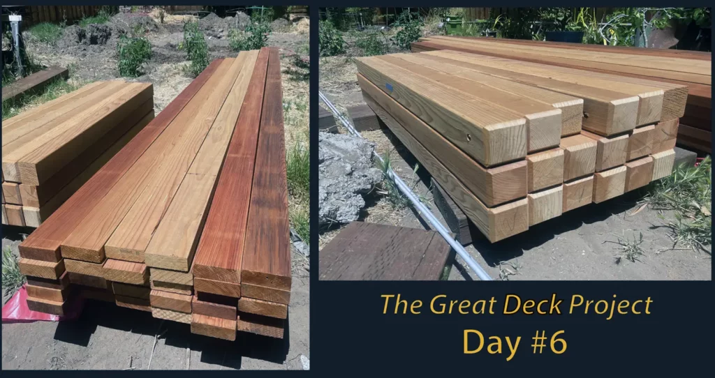 Alameda Post - The Great Deck Project Day 7- a pile of lumber for the new deck