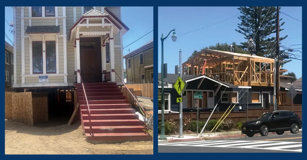 Alameda Post - two differing construction projects