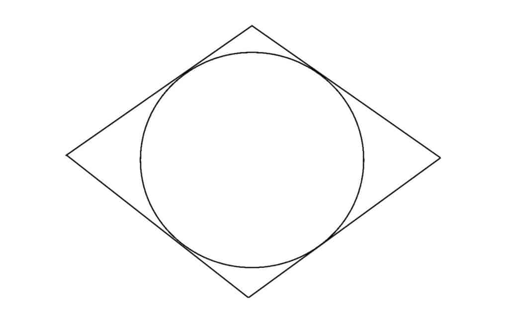 Alameda Post - a circle inside of a rhombus. It touches all four sides