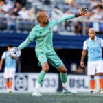 Alameda Post - the Oakland Roots goalie prepares to throw the ball in the game against Miami FC