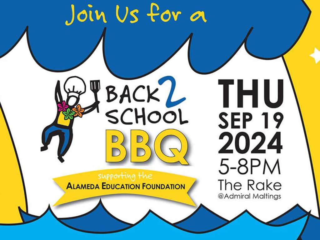 Alameda Post - Back 2 School BBQ poster for AEF
