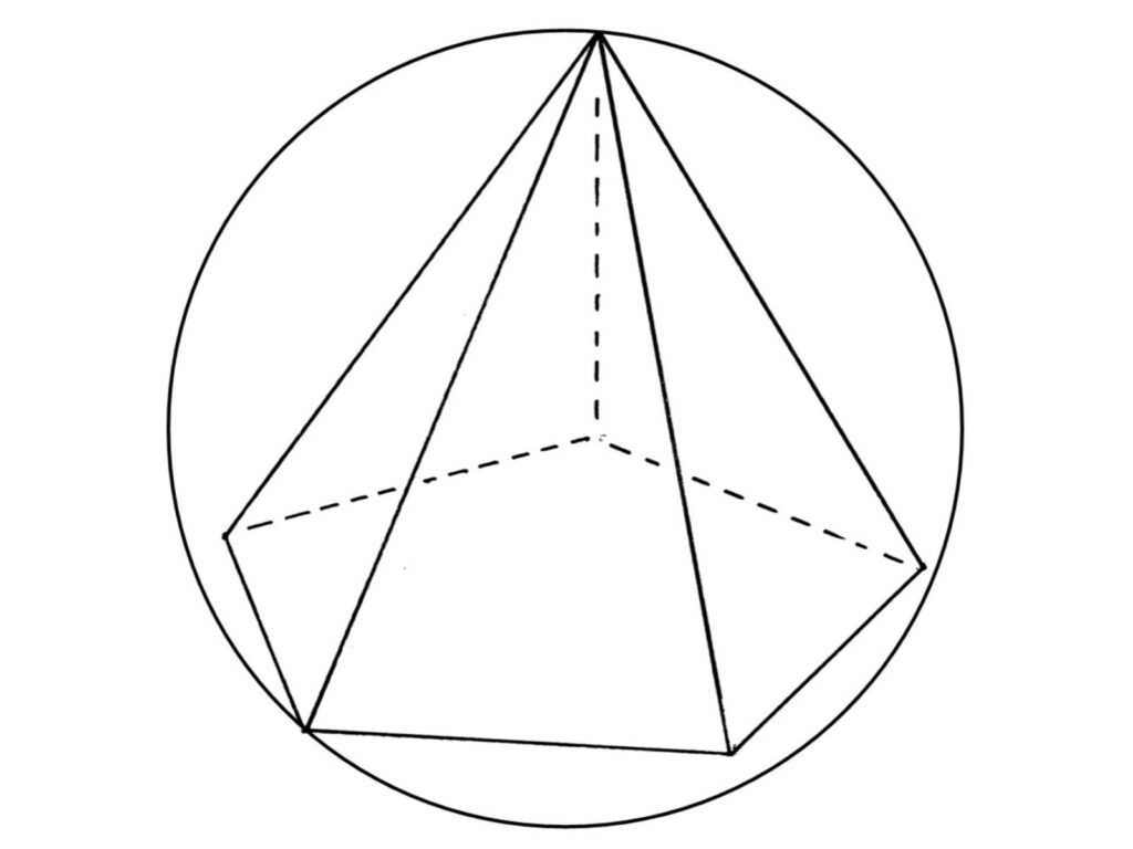 Alameda Post - a pyramid with five sides inside of a sphere