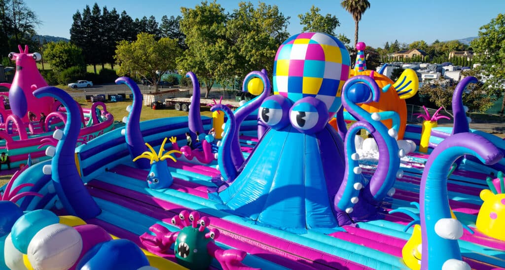 Alameda Post - a loarge inflatable octopus bouncy area