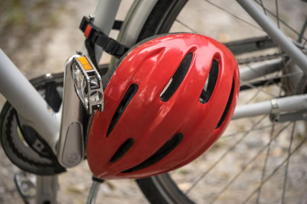 Alameda Post - a helmet on a bicycle 
