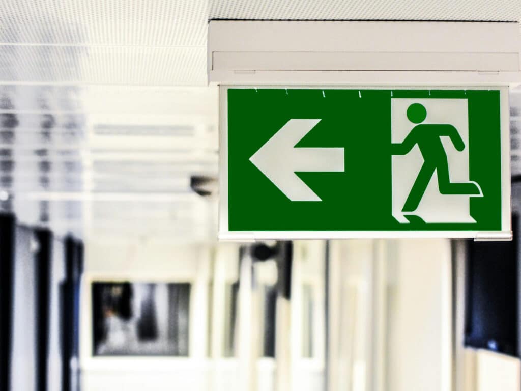 Alameda Post - an emergency exit sign