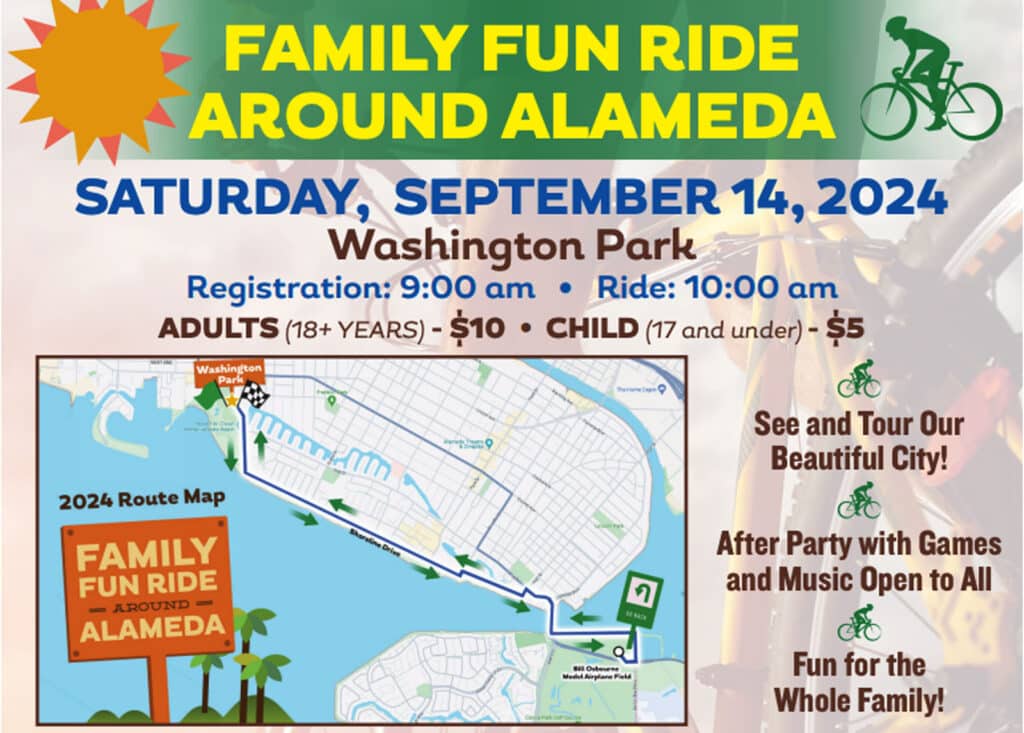 Alameda Post - the poster for the Family Fun Ride Around Alameda on September 14, 2024