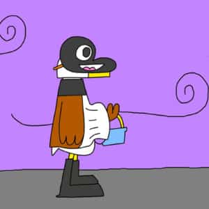 Alameda Post - Seagull from Two Birds from Alameda dressed up as Goose for Halloween