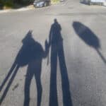 Alameda Post - Mouf and his Human Companion's shadows get longer as the days grow shorter