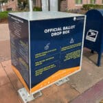 Alameda Post - Ballot drop-off box in front of Alameda City Hall