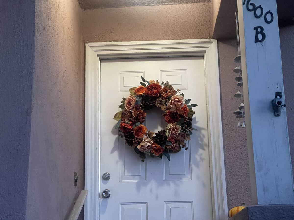 Alameda Post - a fall wreath on someone's front door