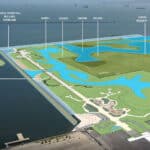 Alameda Post - a map of how De-Pave Park may look, including a long walkway for humans to enjoy the sanctuary