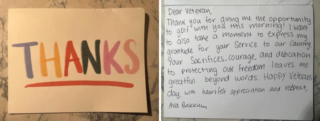 Alameda Post - a thank you card to a veteran