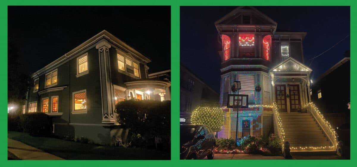 Alameda Post - houses decorated with lights