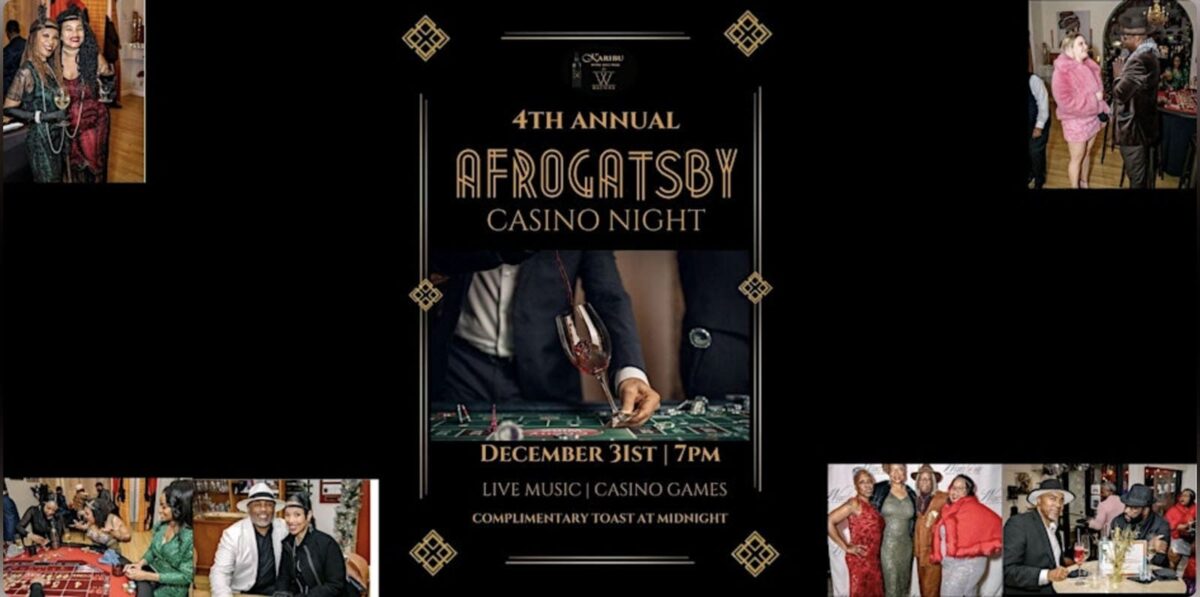 Alameda Post - the poster for the 4th Annual AfroGatsby New Year's Eve party