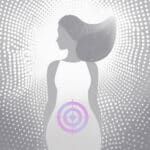 Alameda Post - An abstract illustration of a woman with a target over her abdomen.