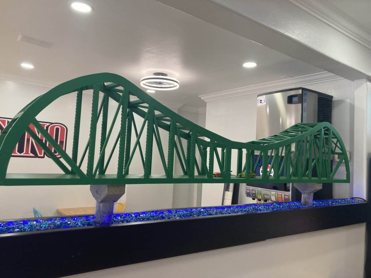 Alameda Post - a replica of the Park Street Bridge on display