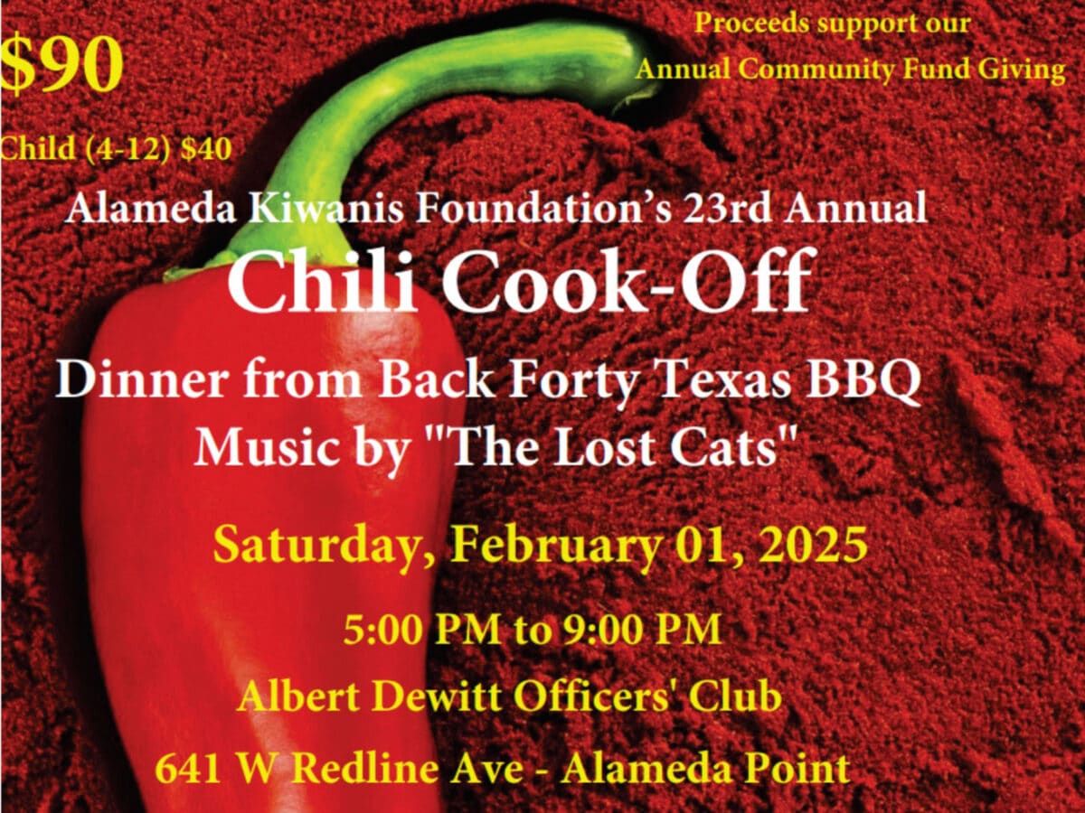 Alameda Post - the poster for the 2025 Alameda Kiwanis Chili Cookoff