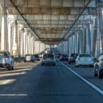 Alameda Post - cars drive across a Bay Area bridge