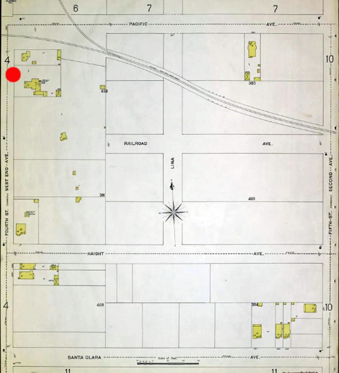 Alameda Post - a fire map indicating where 1620 Fourth Street is