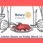 Alameda Post - A Rotary Club of Alameda advertisement for a Lobster Dinner on March 14