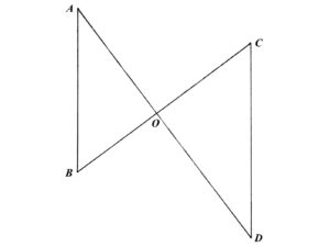 Alameda Post - two scalene triangles ABO and CDO touch at point O.