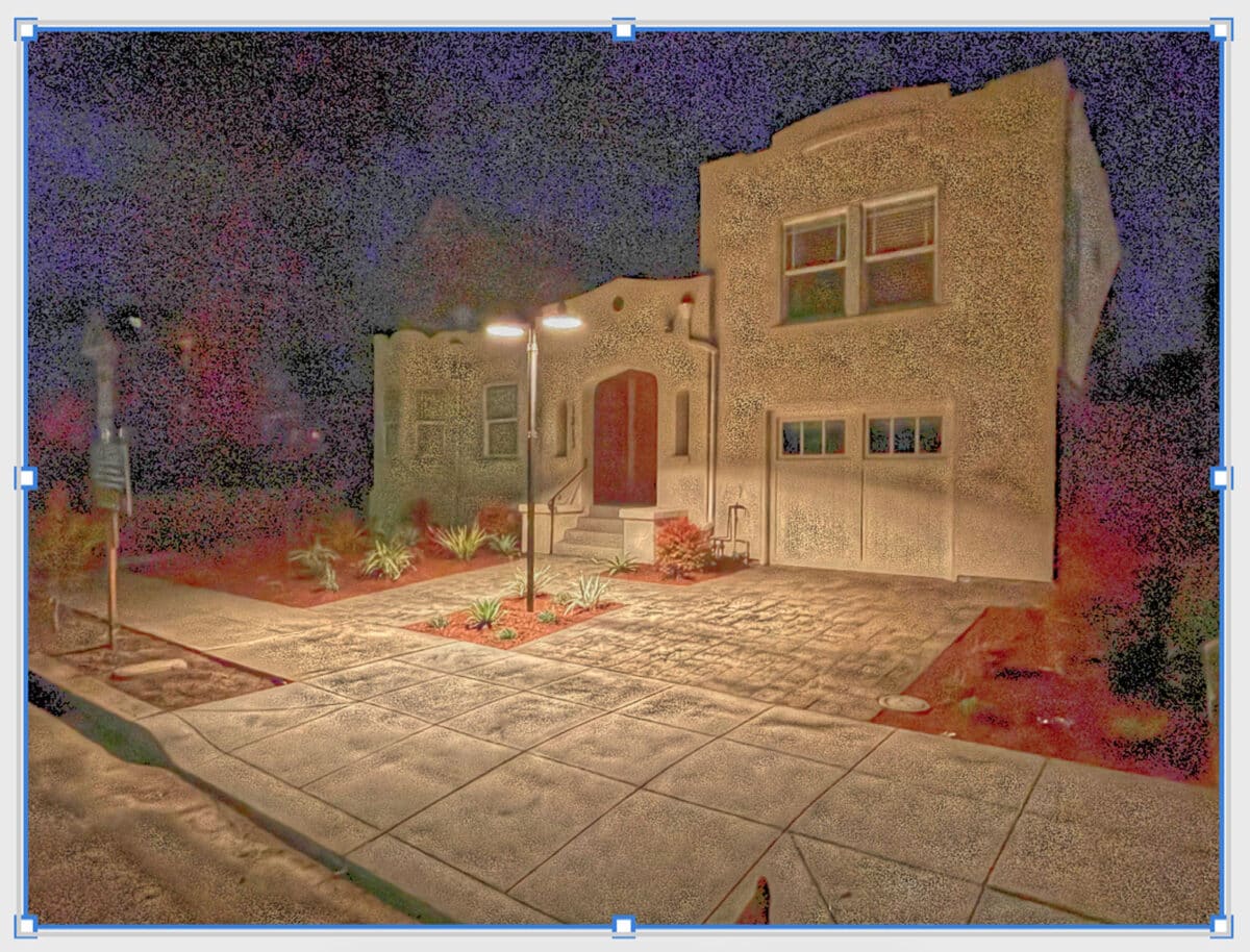 Alameda Post - a white house in Alameda that has been digitally altered to look like a painting 
