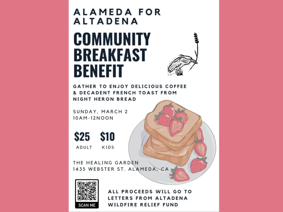 Alameda Post - a poster forthe Alameda for Altadena Community Breakfast Benefit