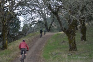 Alameda Post - a family out for a bike ride on a wide dirt path