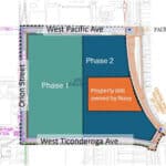 Alameda Post - a map of Alameda Point land parcels potentially intended for Pacific Fusion's use labeled "Phase 1" and "Phase 2 Property still owned by the Navy."