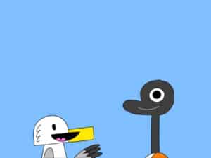 Alameda Post - Goose and Seagull from Two Birds from Alameda look at each other