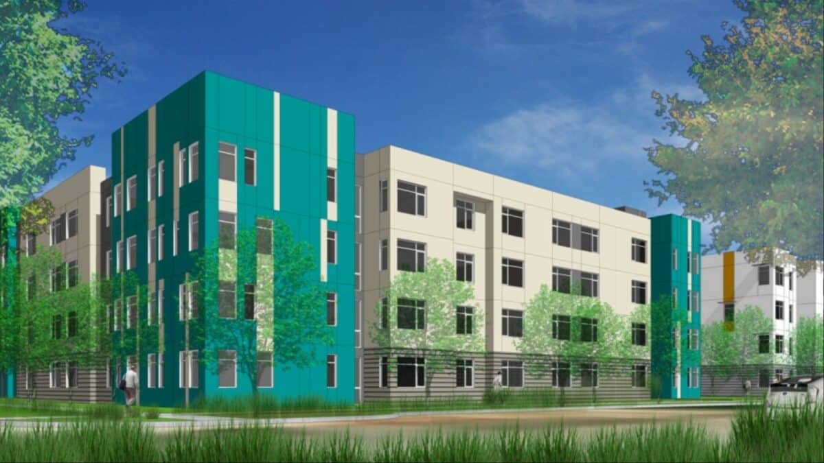 Alameda Post - a render of Linnett Corner apartments