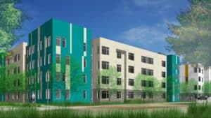 Alameda Post - a render of Linnett Corner apartments