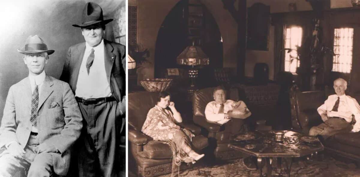 Alameda Post - a photo of Albert Johnson and Water Scott (Scotty), and a photo of Bessie Johnson, Walter E. Scott (Scotty), and Albert Johnson