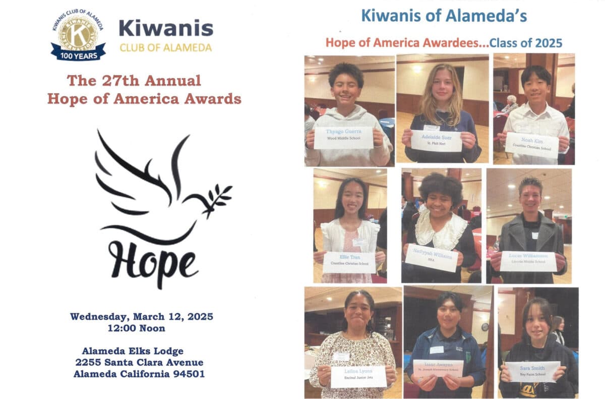 Alameda Post - the pamphlet with the Hope of America award winners